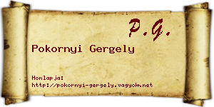 Pokornyi Gergely névjegykártya